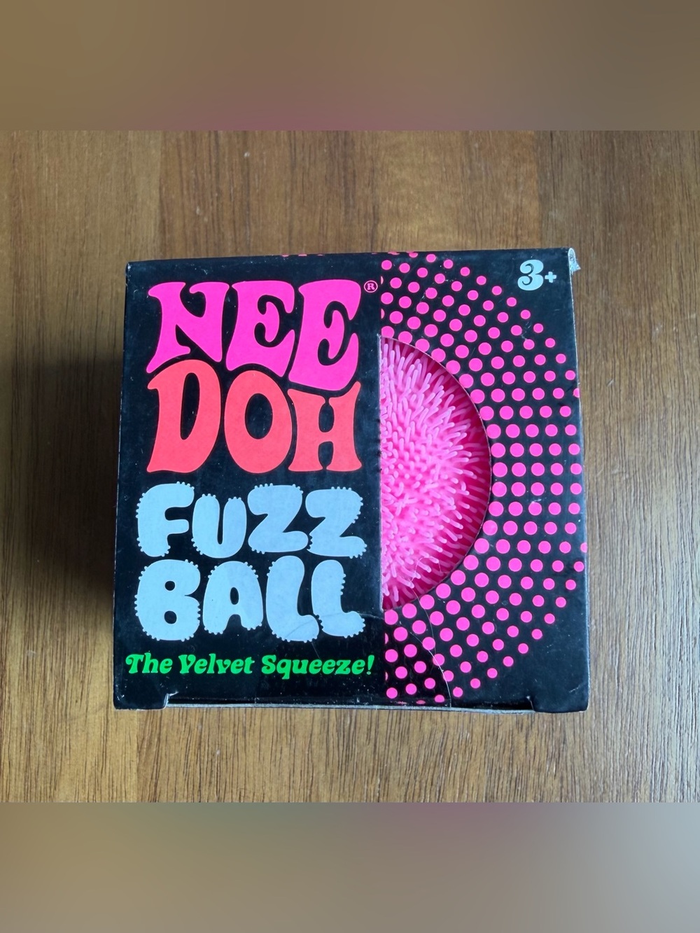 Needoh Pink FuzzBall Velvet Squeeze Fuzz Ball Squishy NEW SEALED